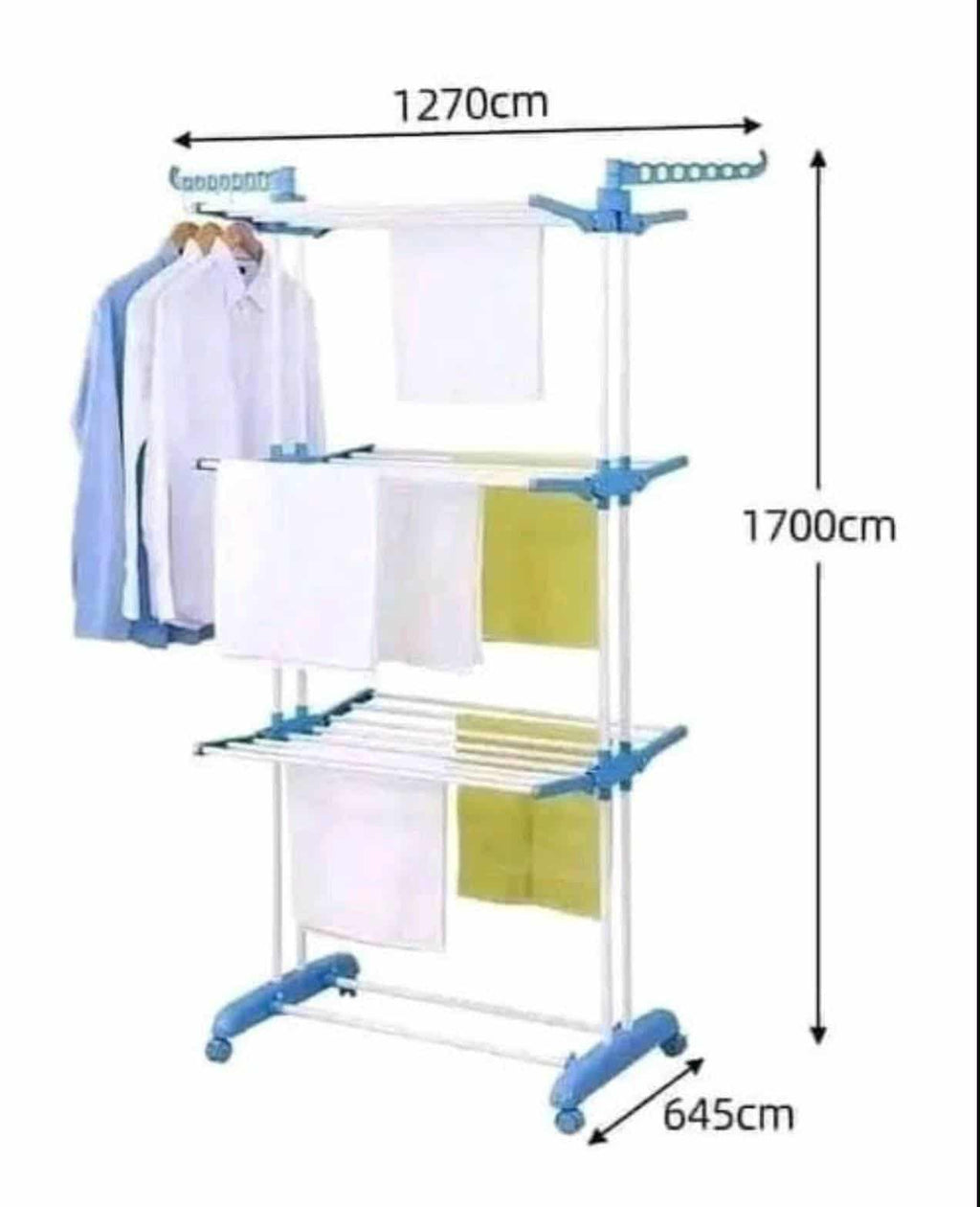 حاملة ملابس بثلاث طبقات (Three Layers of Clothes Hanger)